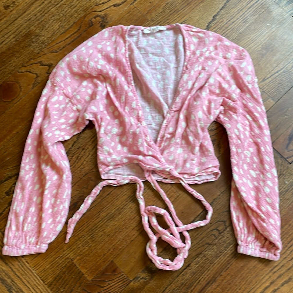 Anthropologie Cropped Wrap Blouse